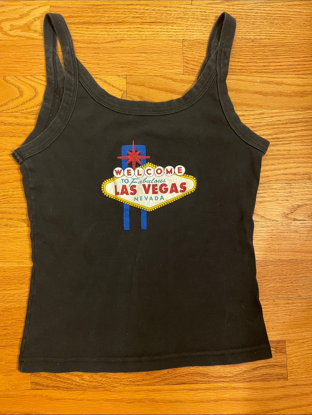 Vintage Toast and Jammies Black Las Vegas Sign Graphic Tank Top